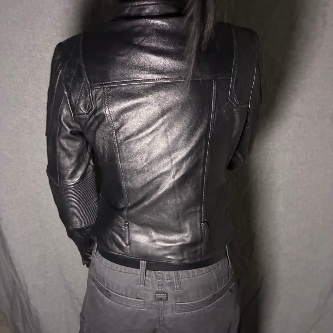 vintage black leather jacket 상품이미지5