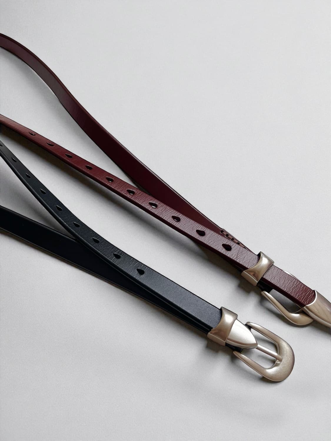 2cm 소가죽 빈티지 실버팁 벨트 (2color) 상품이미지6