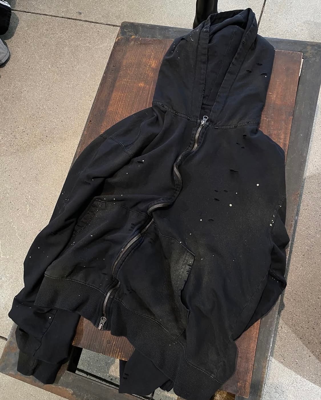 2) 언더마이카 빈티지 웨이빙 집 슬림 핏 후드집업 상품이미지2