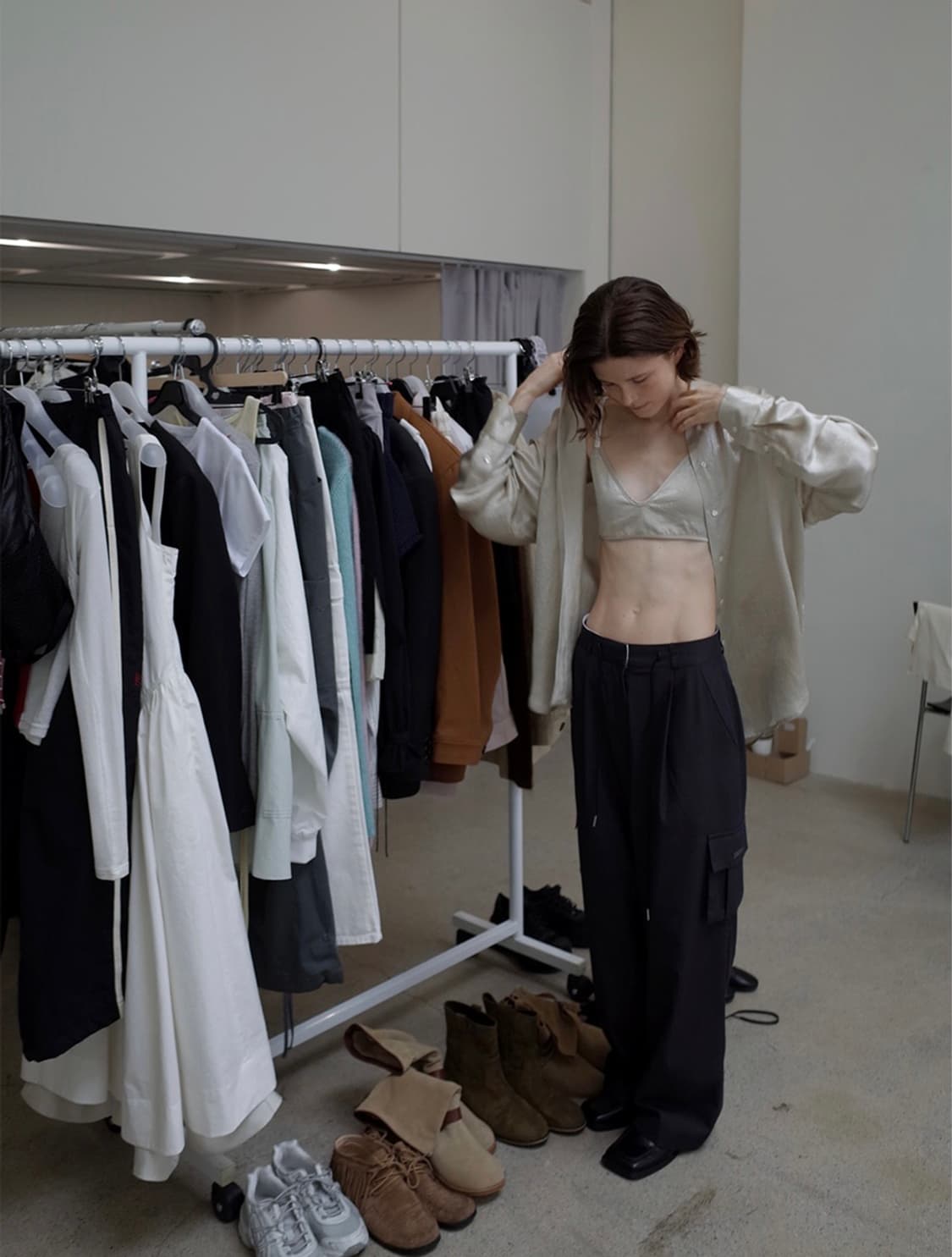 포에토 2 STRING GLADY PANTS 차콜 상품이미지5