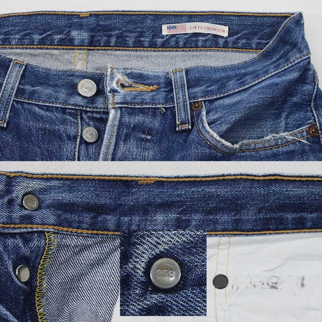 (착용컷) 00's 리바이스 501 셀비지 진 (남성용 30) 상품이미지6