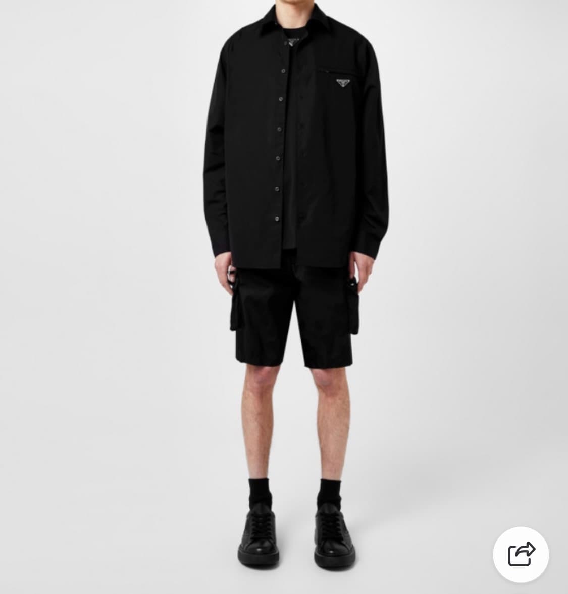 프라다 코튼 셔츠 블랙 L 상품이미지1