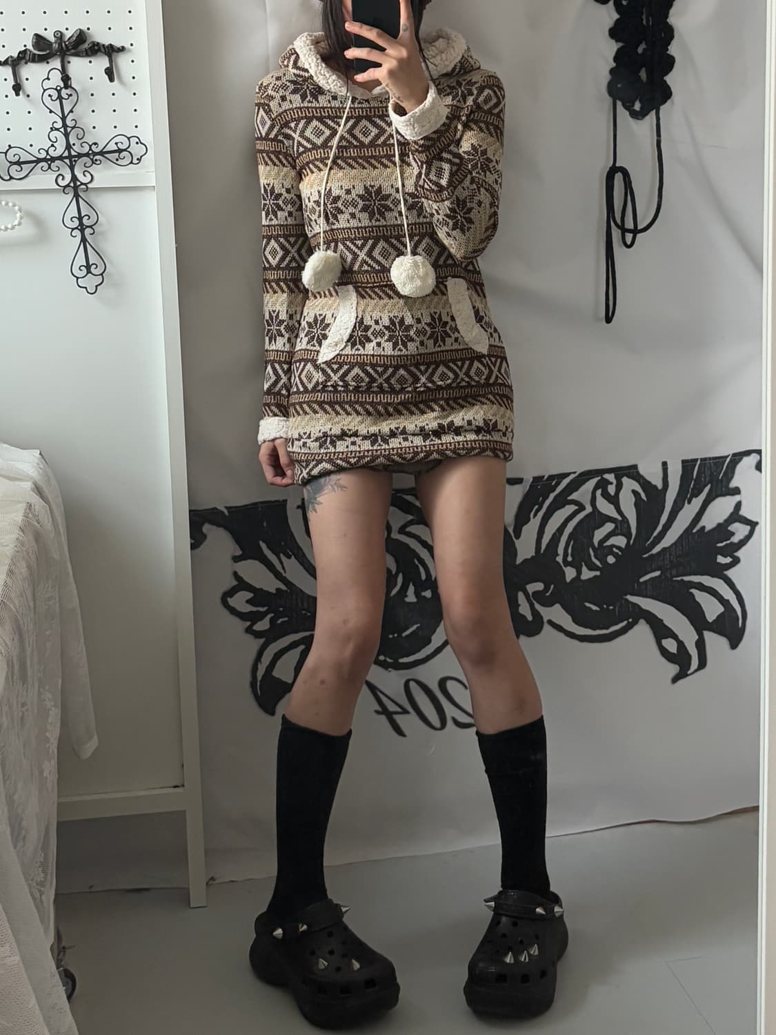 • Nordic Patterned Hooded Knitwear  상품이미지4