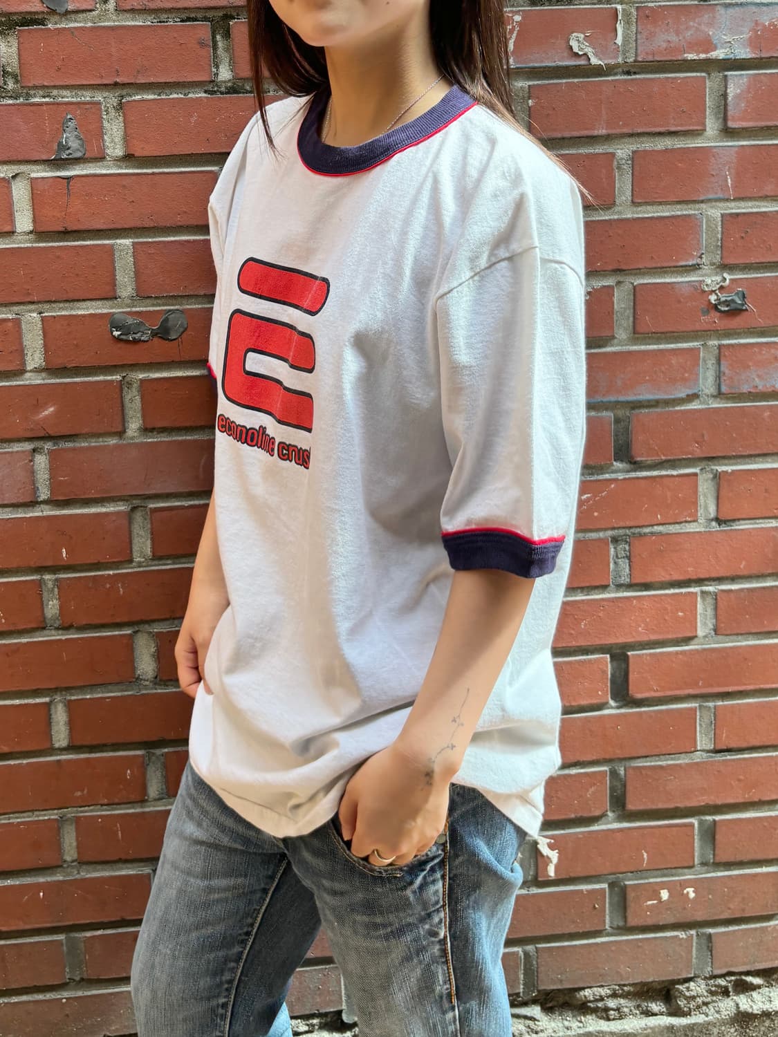90’s 빈티지 이코노라인 크러쉬 링거 티셔츠 상품이미지3