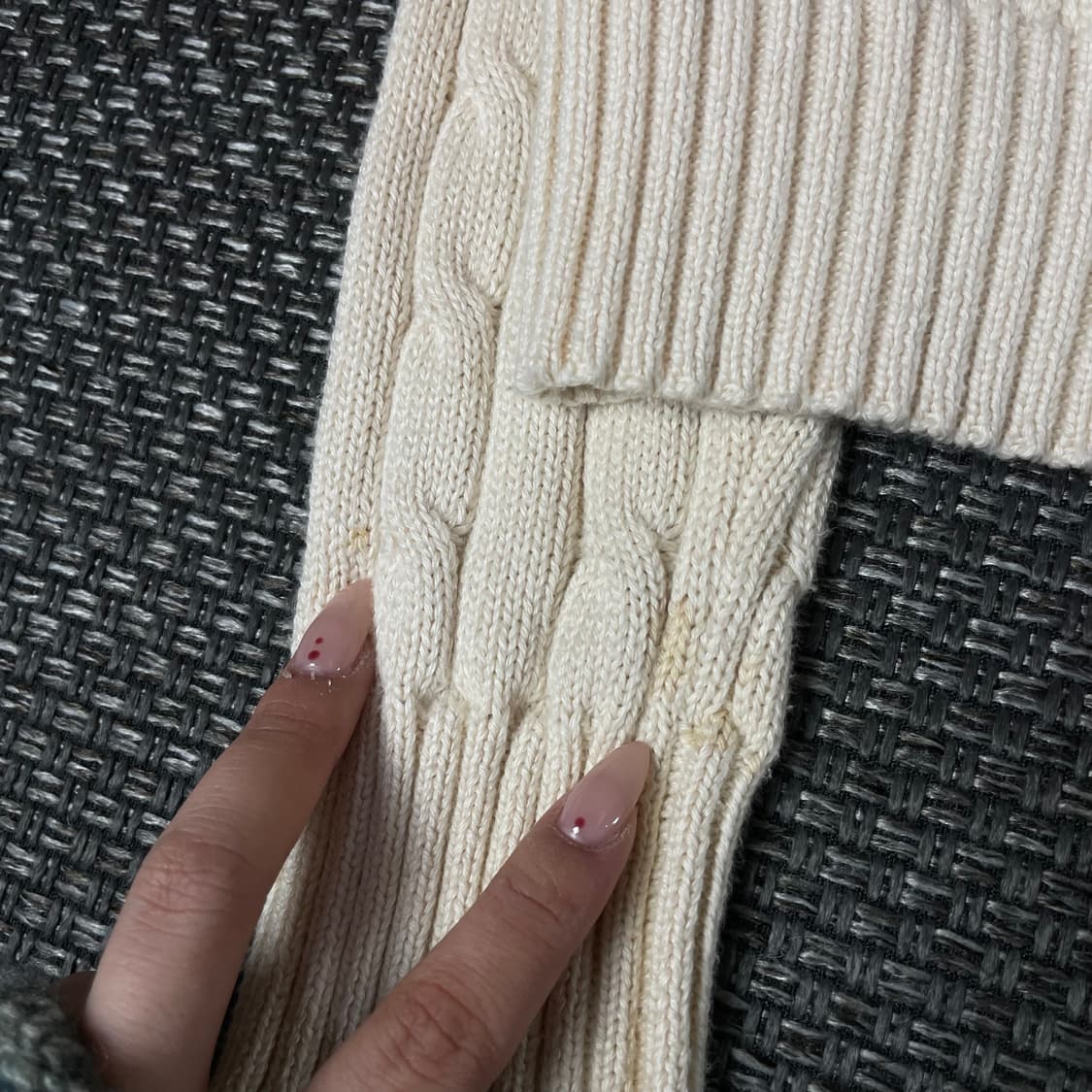 폴로랄프로렌 네이비포니 크림 케이블 니트 M 상품이미지8