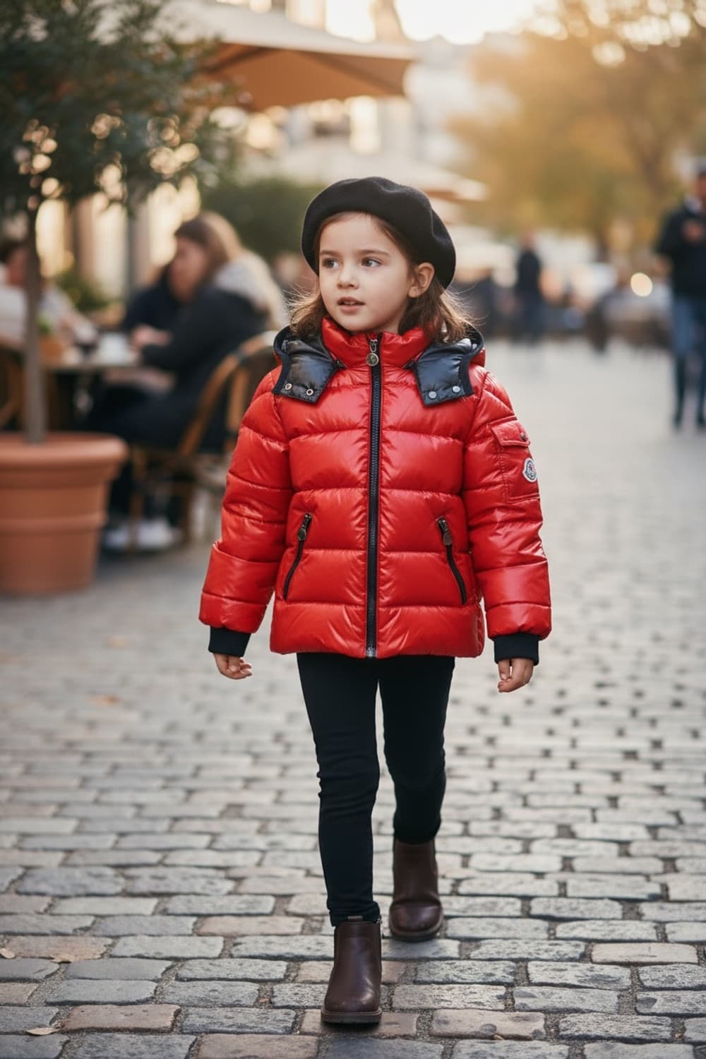 몽클레어 키즈 레드 유광 후드 다운패딩(8세/128cm) 상품이미지1