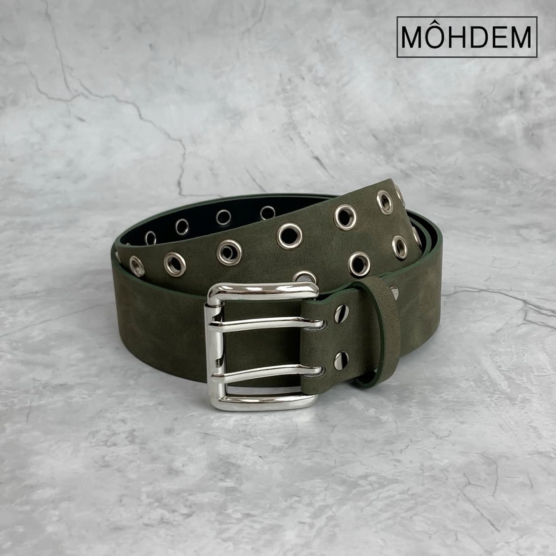 [Unisex] 말차라떼 더블 아일렛 벨트 상품이미지9