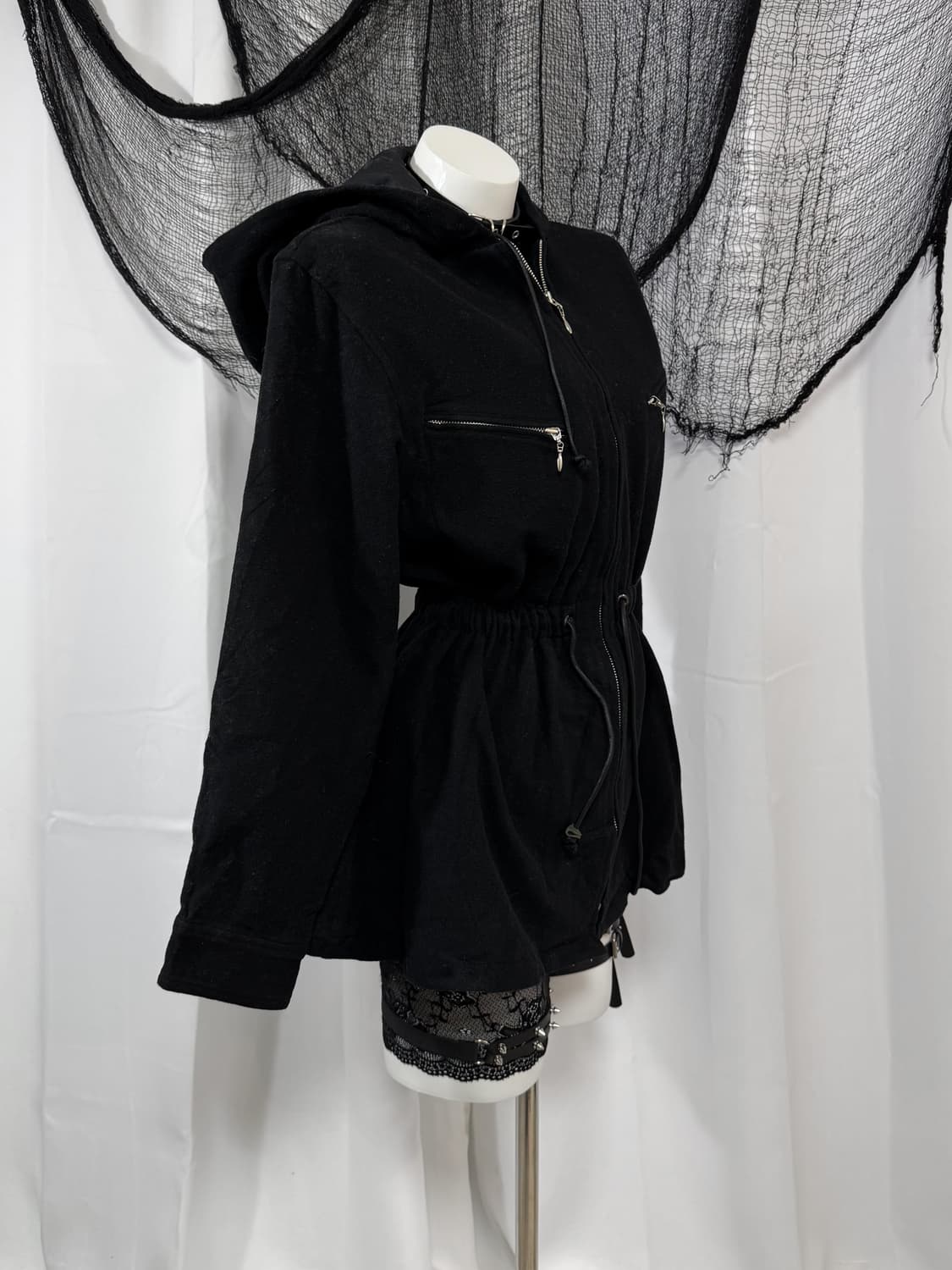 black one piece hood jacket 상품이미지2