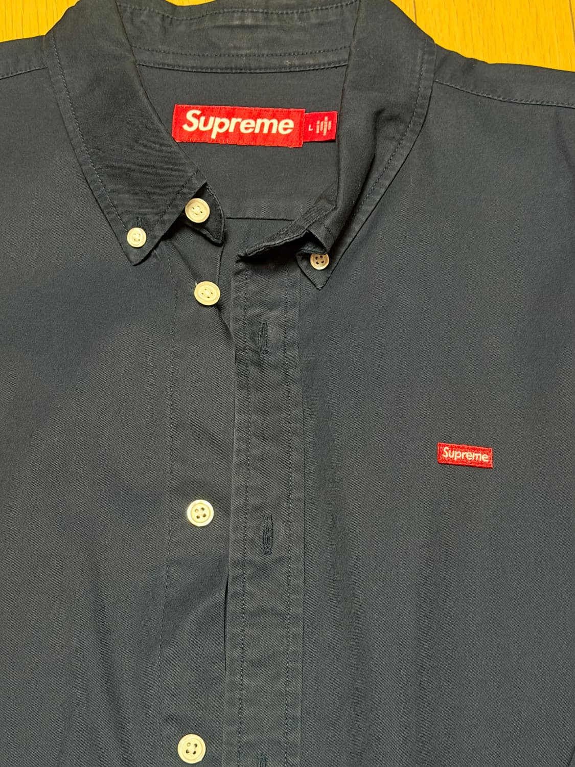 슈프림 스몰박스 로고 셔츠 네이비 상품이미지2