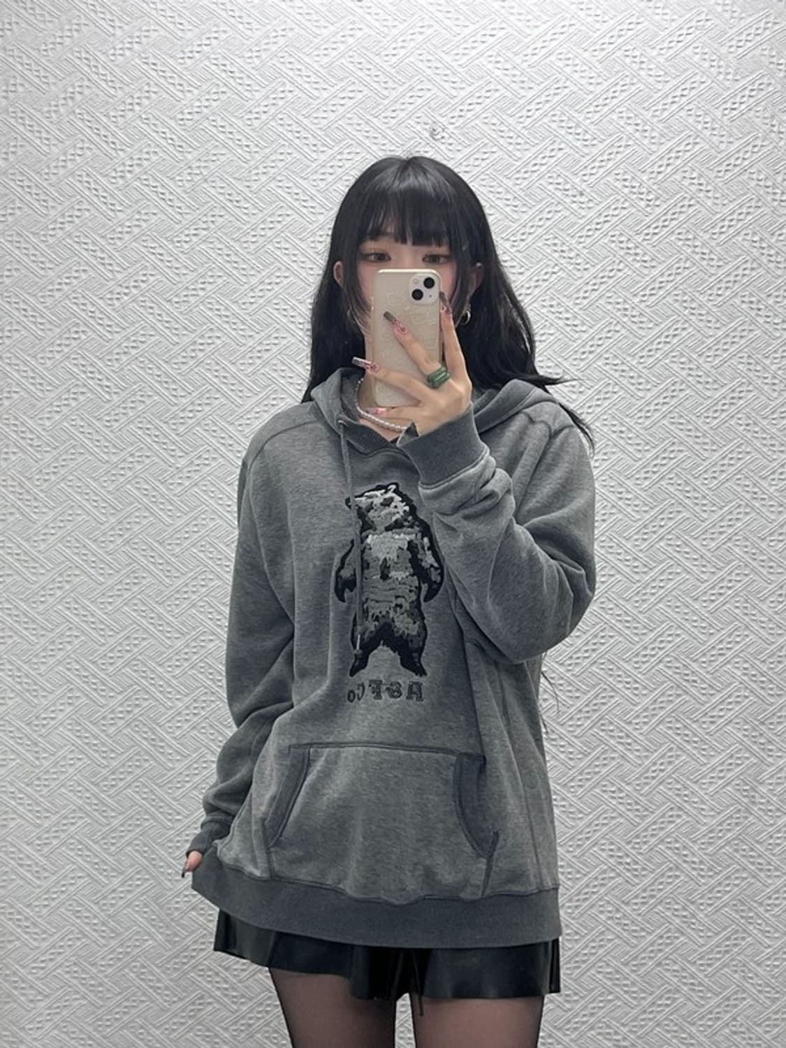 아베크롬비 올드스쿨 펑크 키치 불곰자수 후드티 XL C11753 상품이미지1