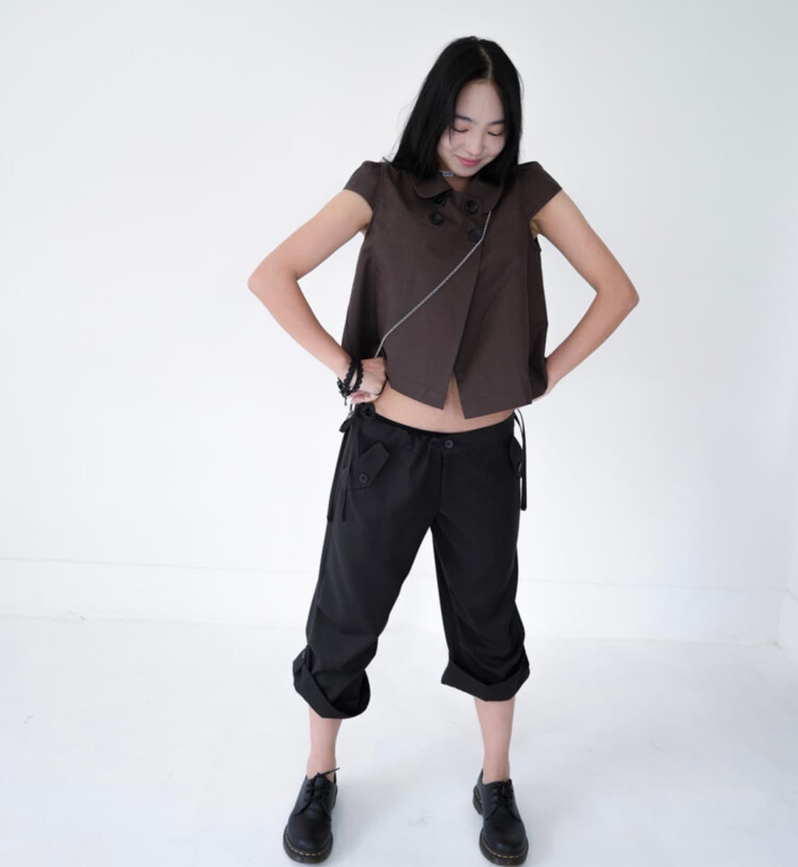 인앵양인하모니 7부 스트라이프 미디엄 팬츠 상품이미지3