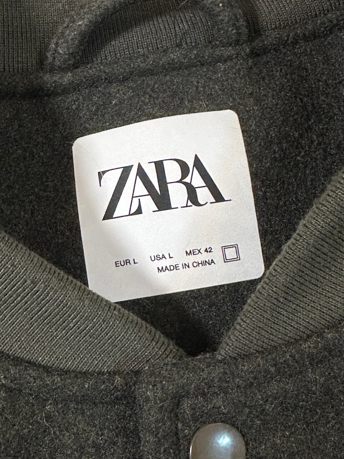 L) ZARA 자라 울 블루종 카키 상품이미지4