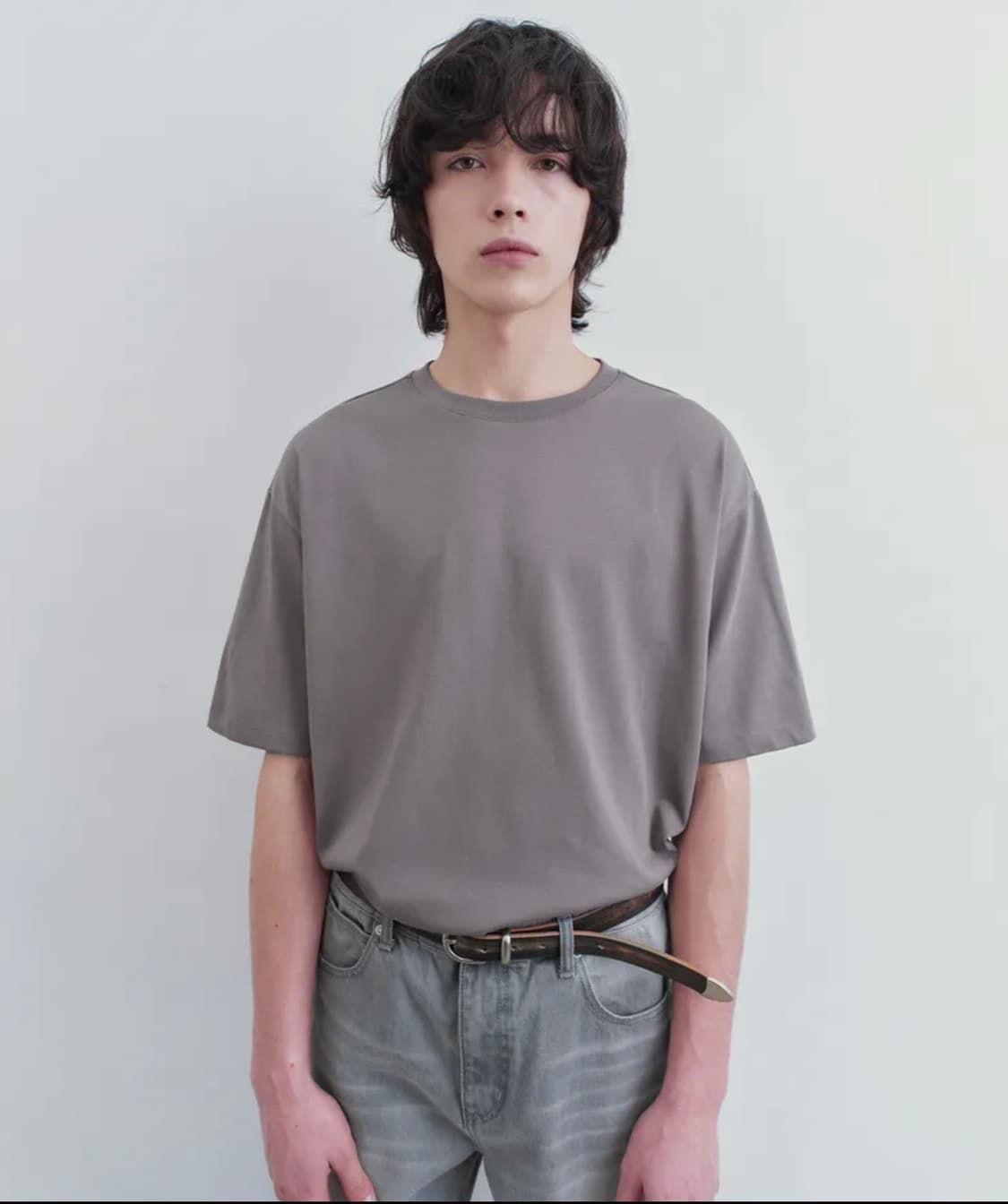 인사일런스 수피마 코튼 프리미엄 티셔츠 GREY 상품이미지2