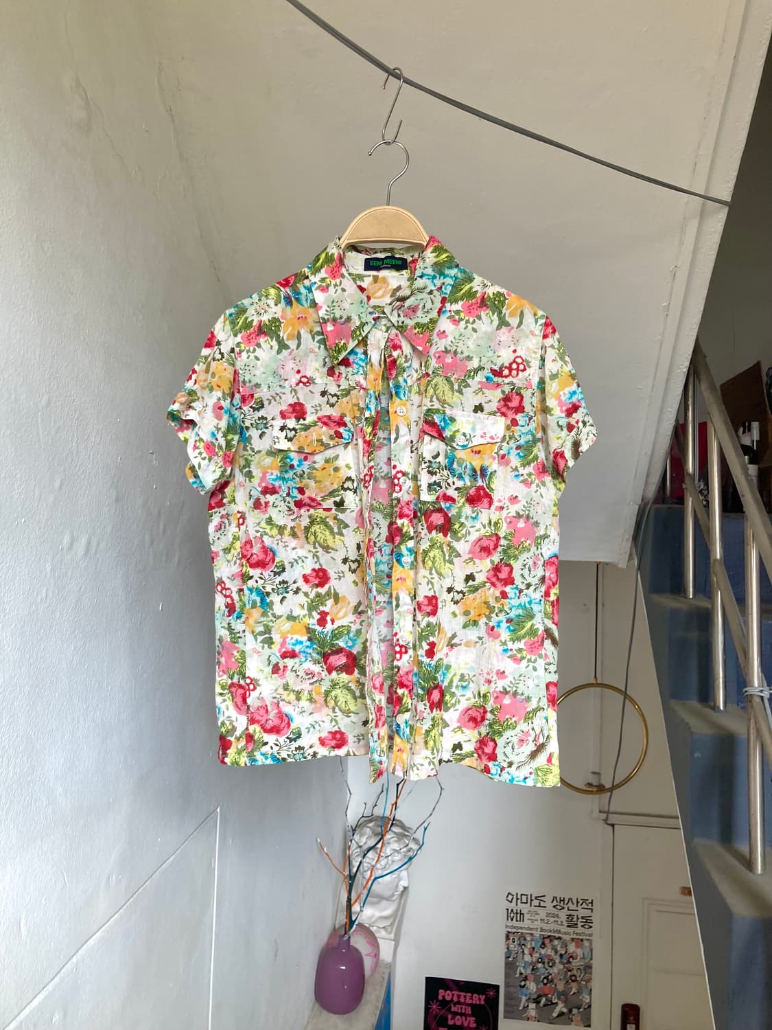 플로럴 웨스턴 거즈 코튼 셔츠 상품이미지1