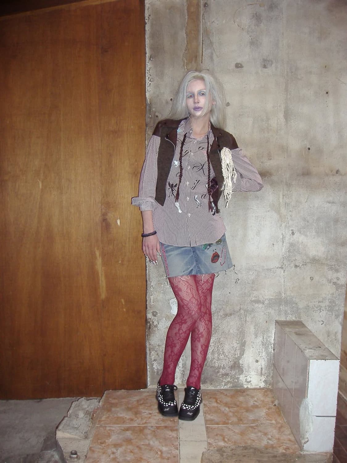 Braided brooch leather jacket 상품이미지7