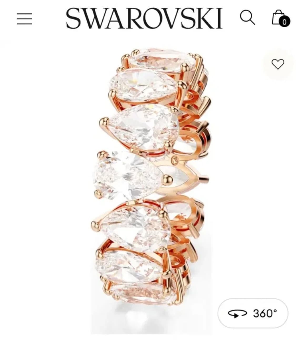 새제품)스와로브스키 피어컷 반지 58호 정품 상품이미지4