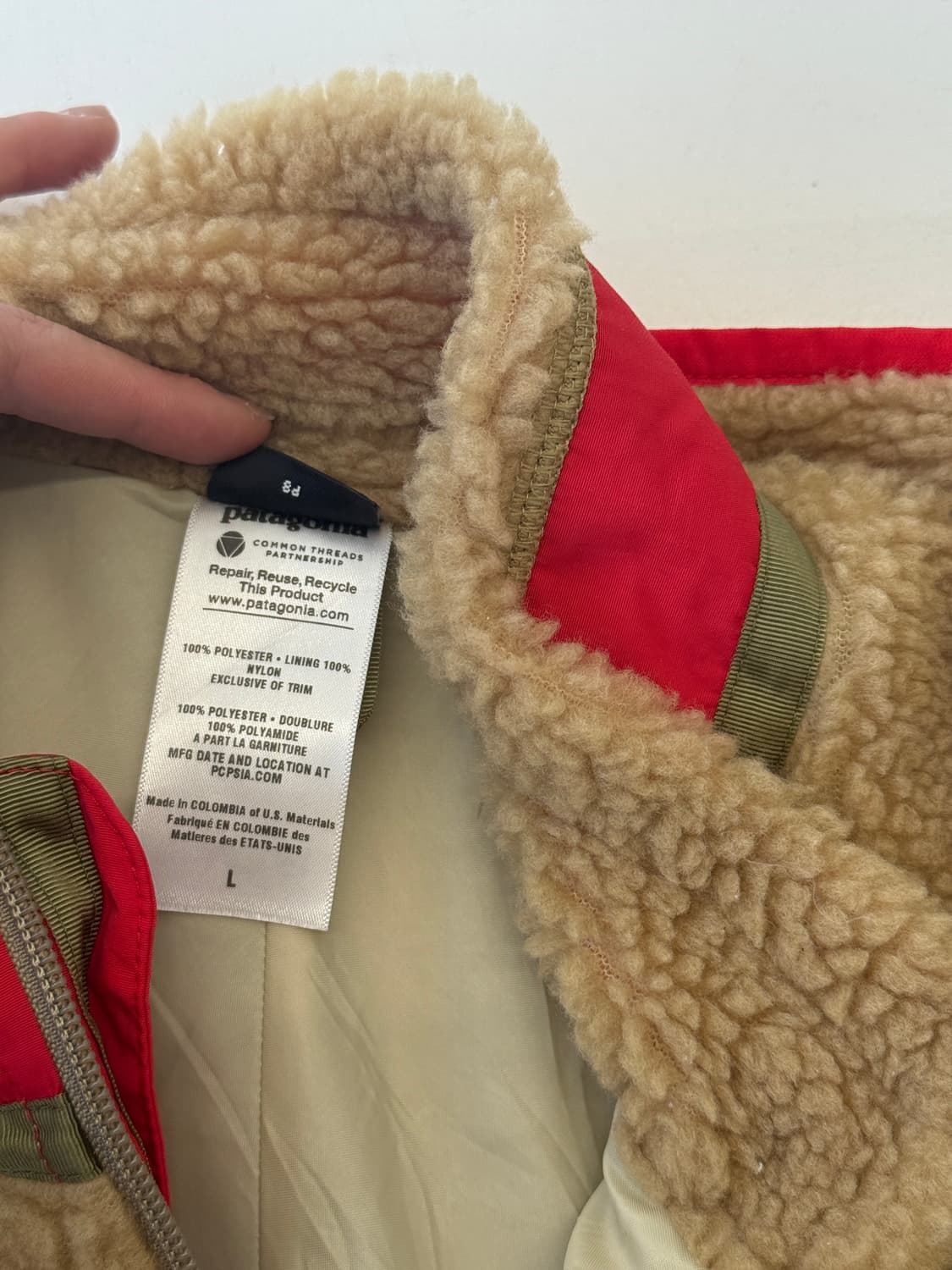Patagonia 클래식 레트로X 자켓 (내추럴/레드 배색) 상품이미지6