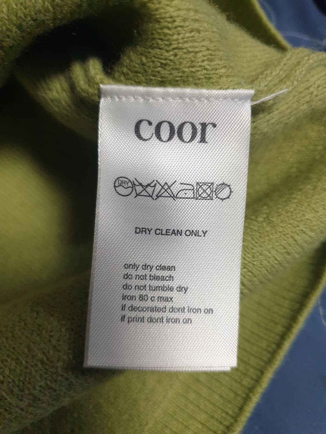 쿠어 탑필 캐시미어 라운드넥 긴팔니트 아보카도 (XL) 상품이미지4