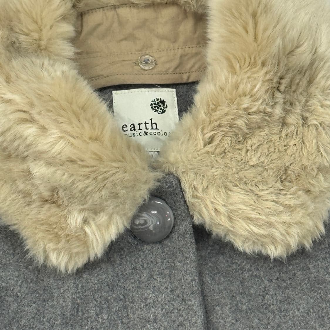 🥞하구미의 그런지 코트🥞 어스뮤직 모리걸 오리엔탈 퍼 그레이  상품이미지5