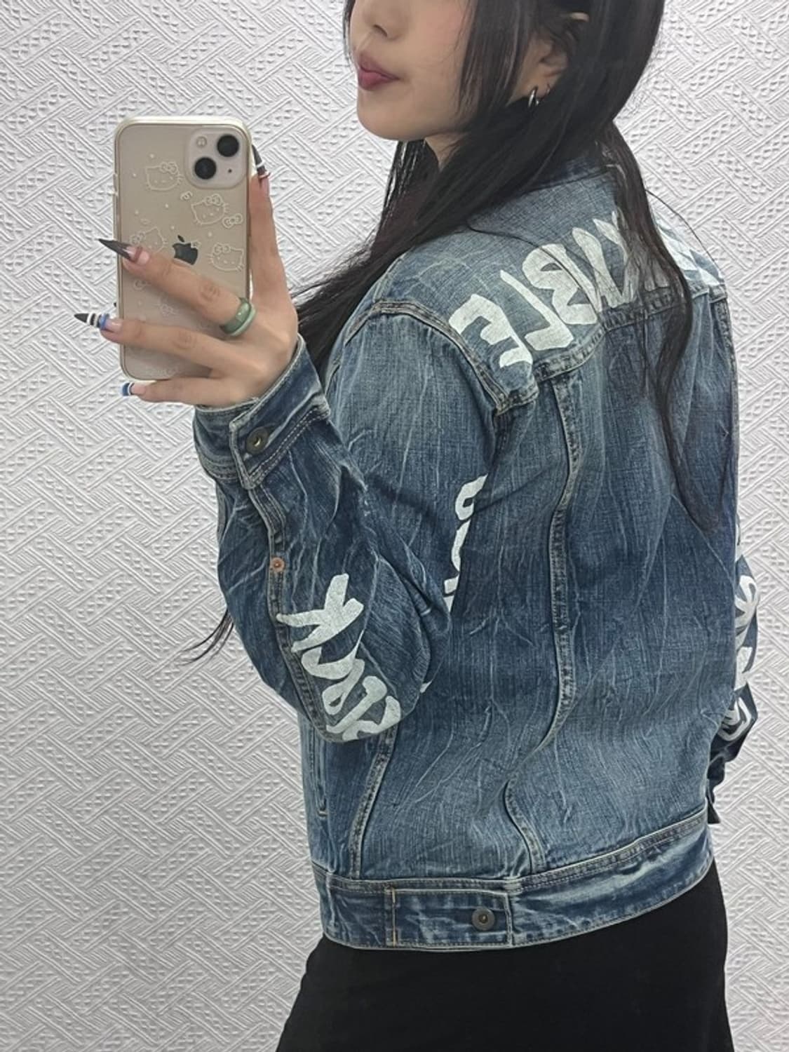 에비수 빈티지 스트릿 힙합 드레이프 워싱 데님자켓 100 C07614 상품이미지1