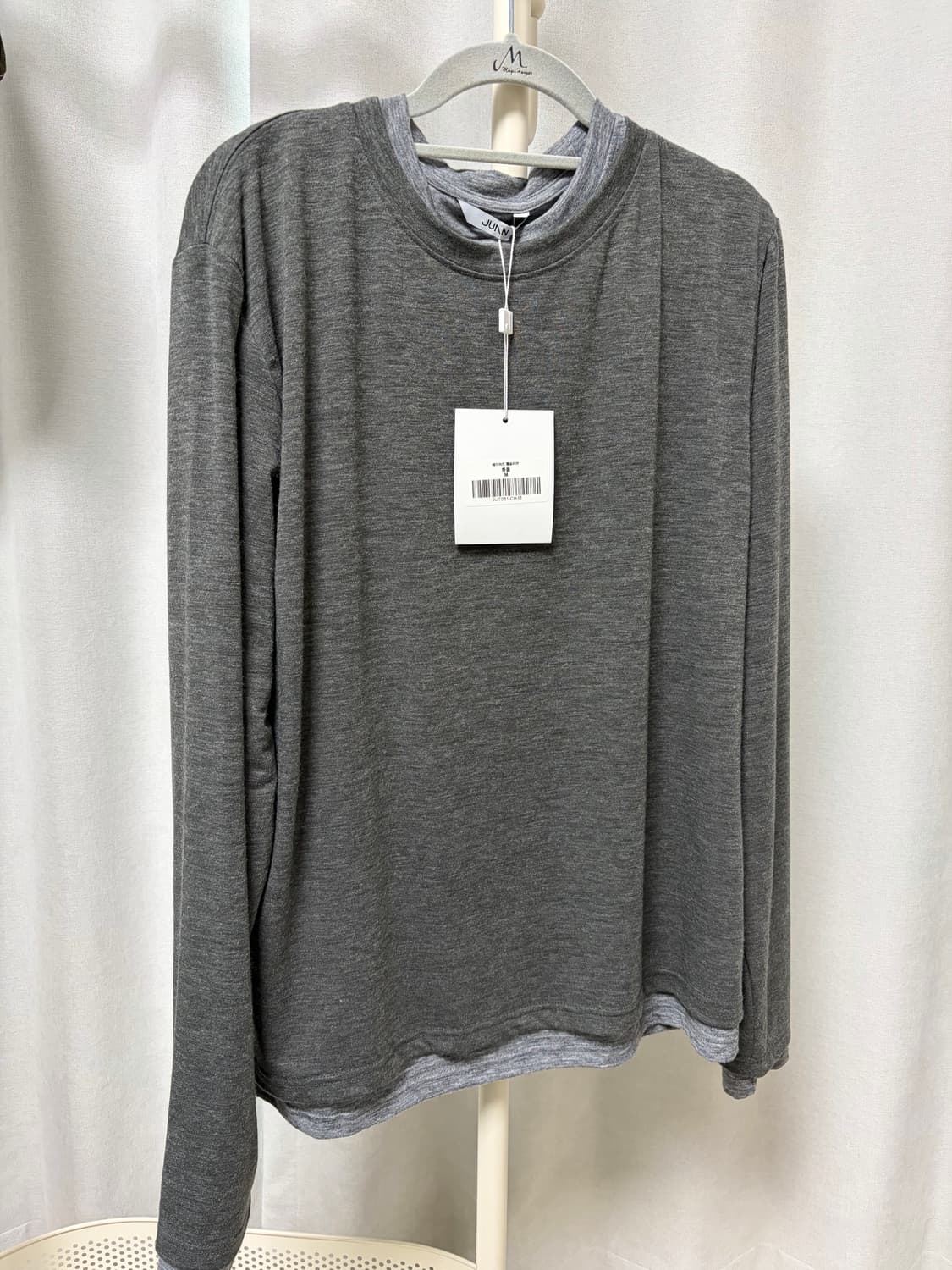 주앙옴므 레이어드 롱슬리브 챠콜 m 상품이미지3