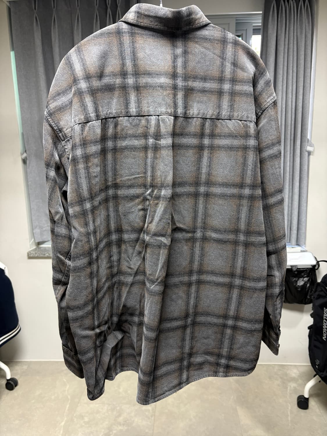 [M] 코프위 피그먼트 가이아 체크 셔츠 (다크그레이) 상품이미지3