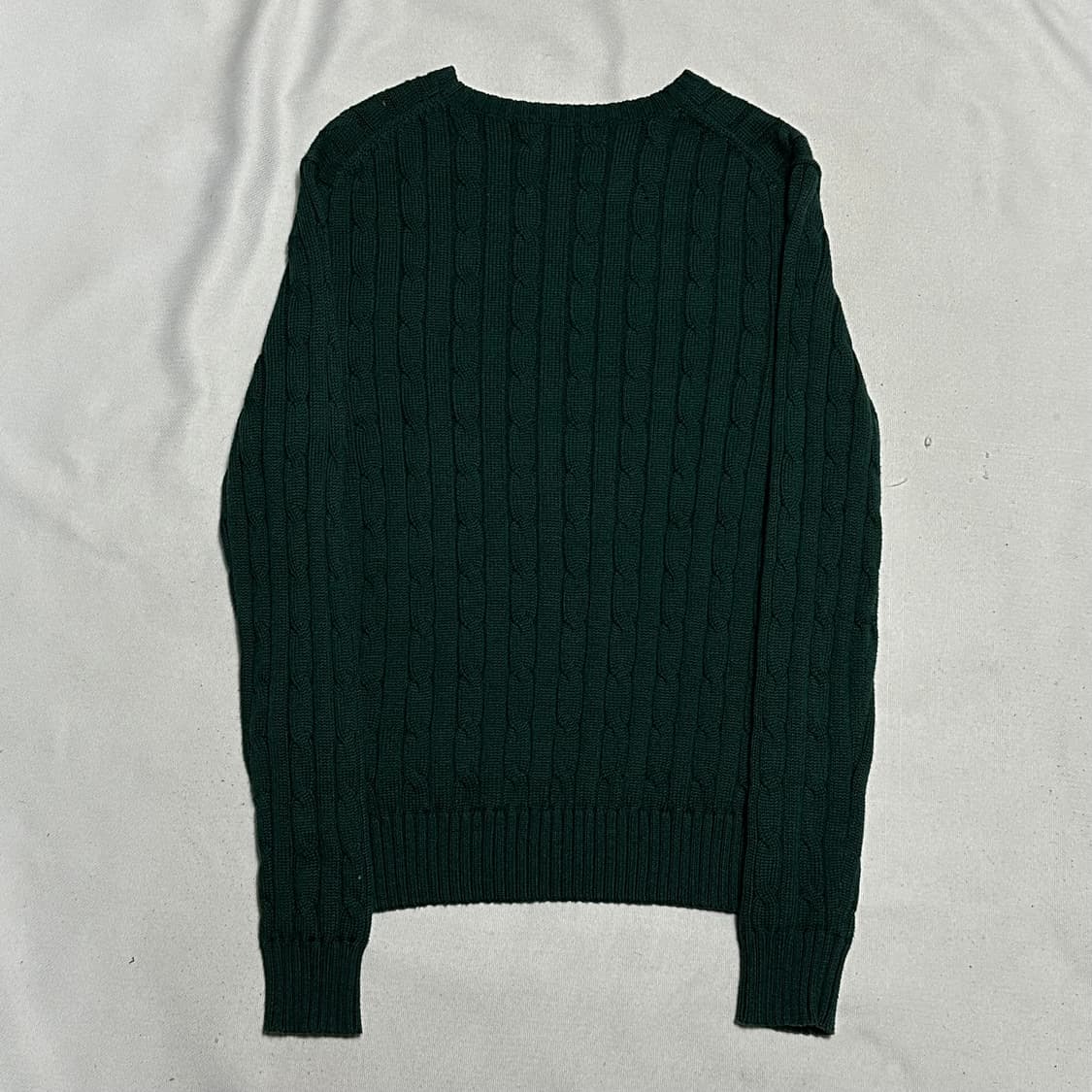 M 폴로랄프로렌 여성용 그린 코튼 케이블 니트 상품이미지3