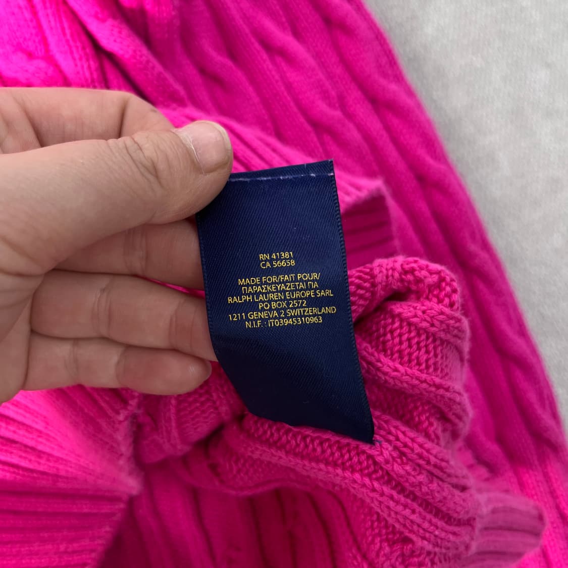 W 95 폴로랄프로렌 핑크 꽈배기 니트 상품이미지6