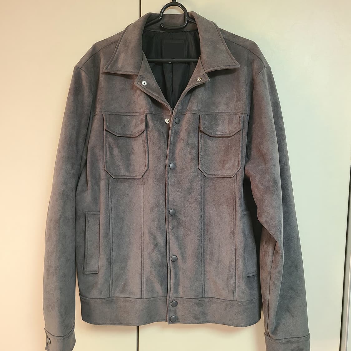 [L-XL] 차콜 그레이 스웨이드 자켓 상품이미지4