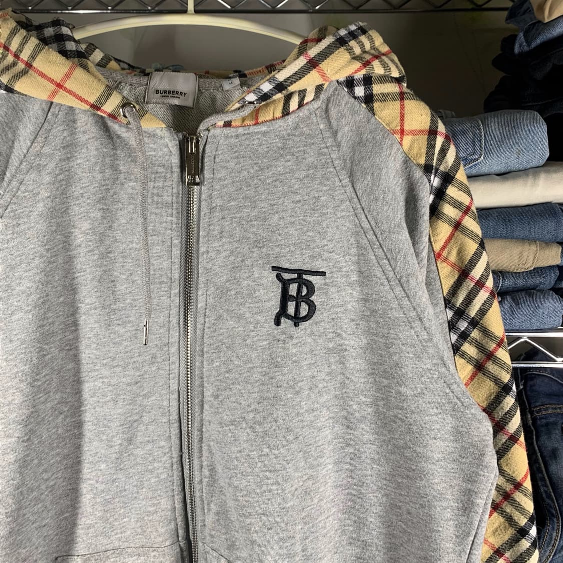 [M] 버버리 노바체크 포인트 래글런 후드집업 상품이미지1