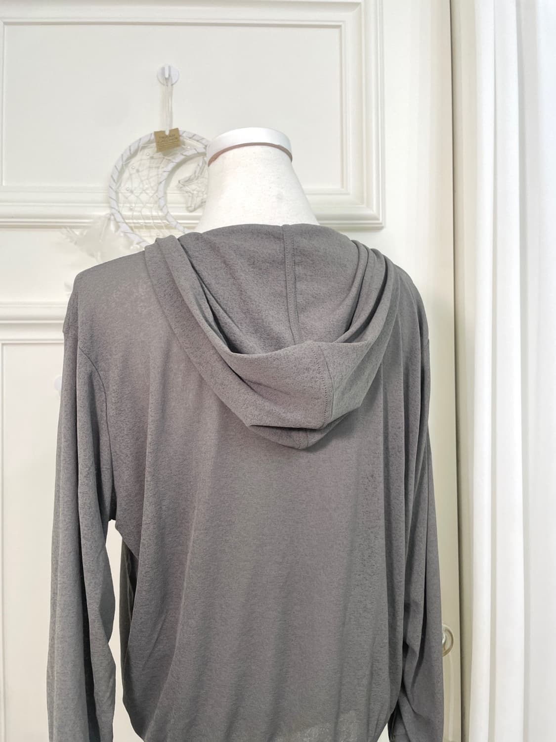 khaki sleeve shirring summer hoodie-zip 상품이미지4