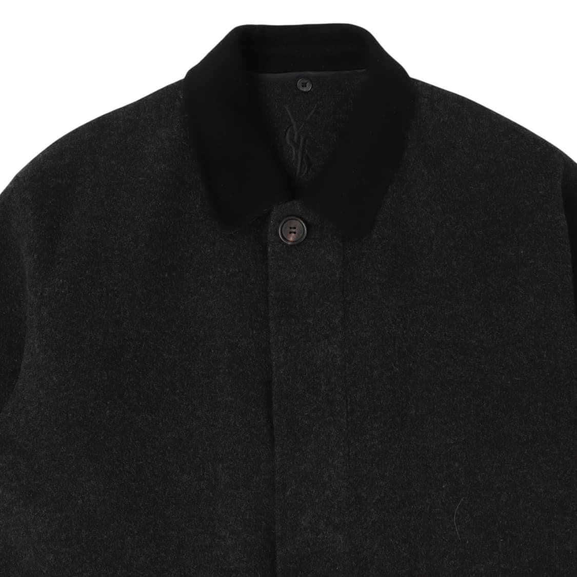 입생로랑 ysl로고 챠콜 울 하프 코트 상품이미지2