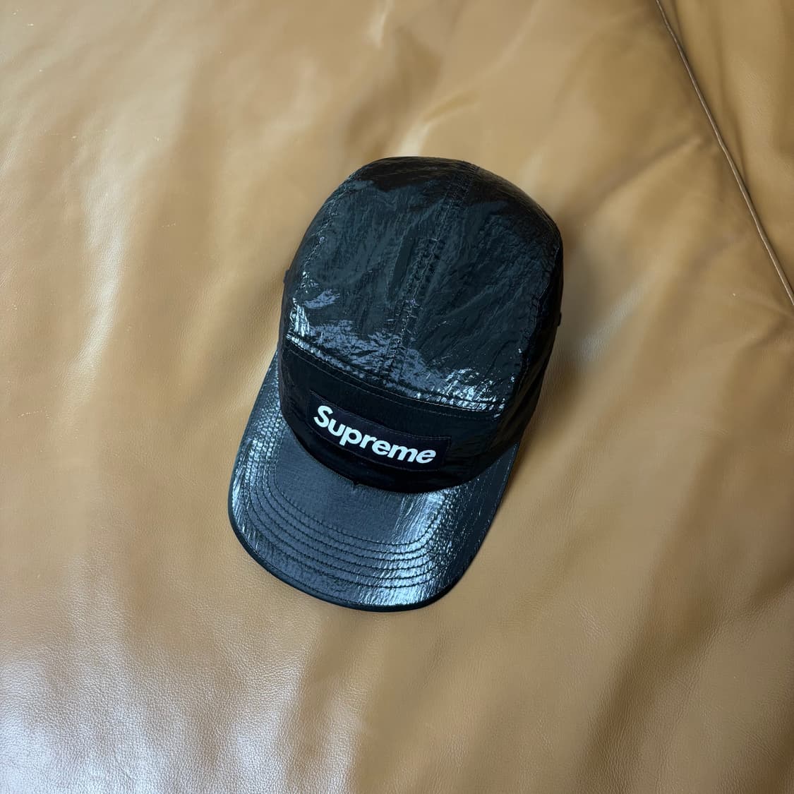 슈프림 캠프캡 모자 박스로고 23fw 글로스 립스탑 블랙 상품이미지6