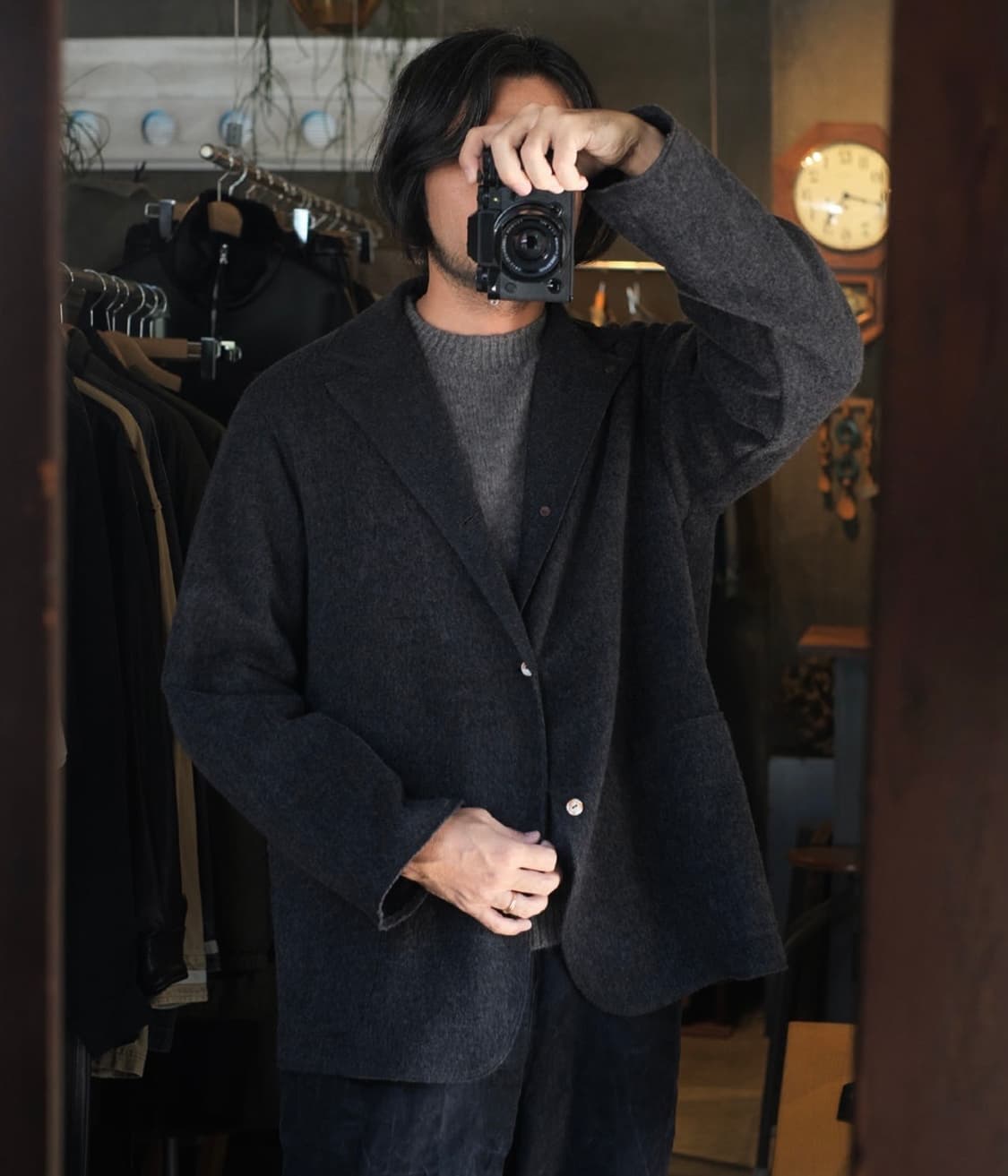 마티앤선즈 25aw 캐시/울/린넨 자켓 차콜 3 상품이미지3