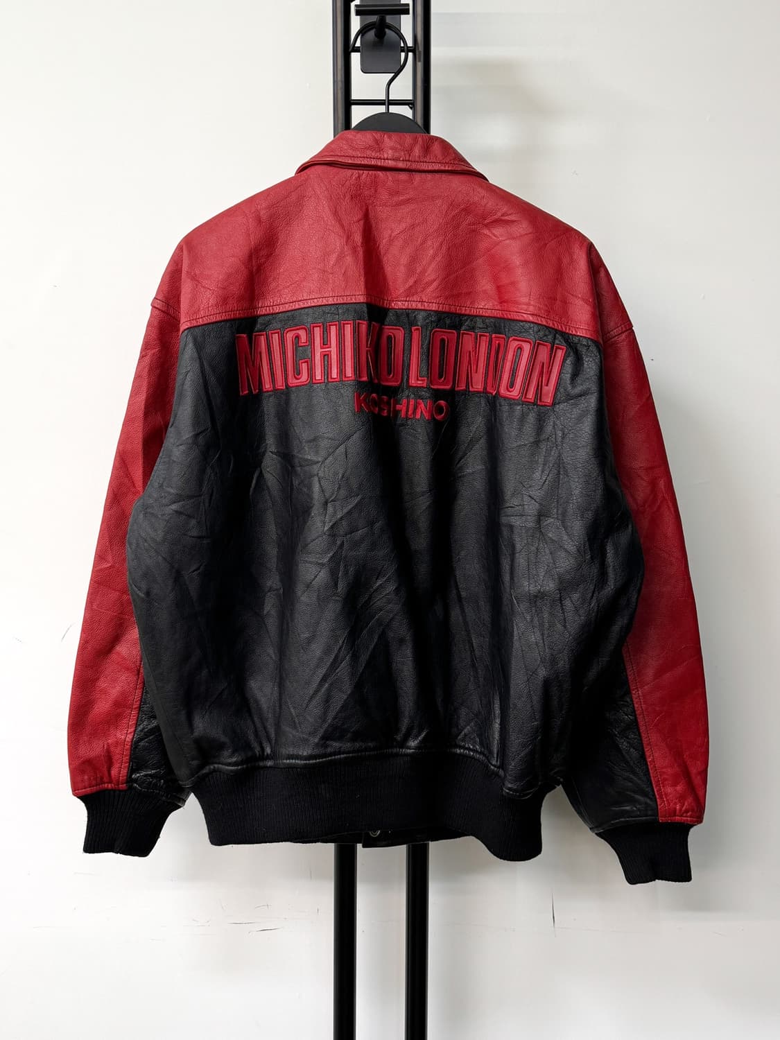 미치코 런던 90’s 레더 바시티 자켓 상품이미지3