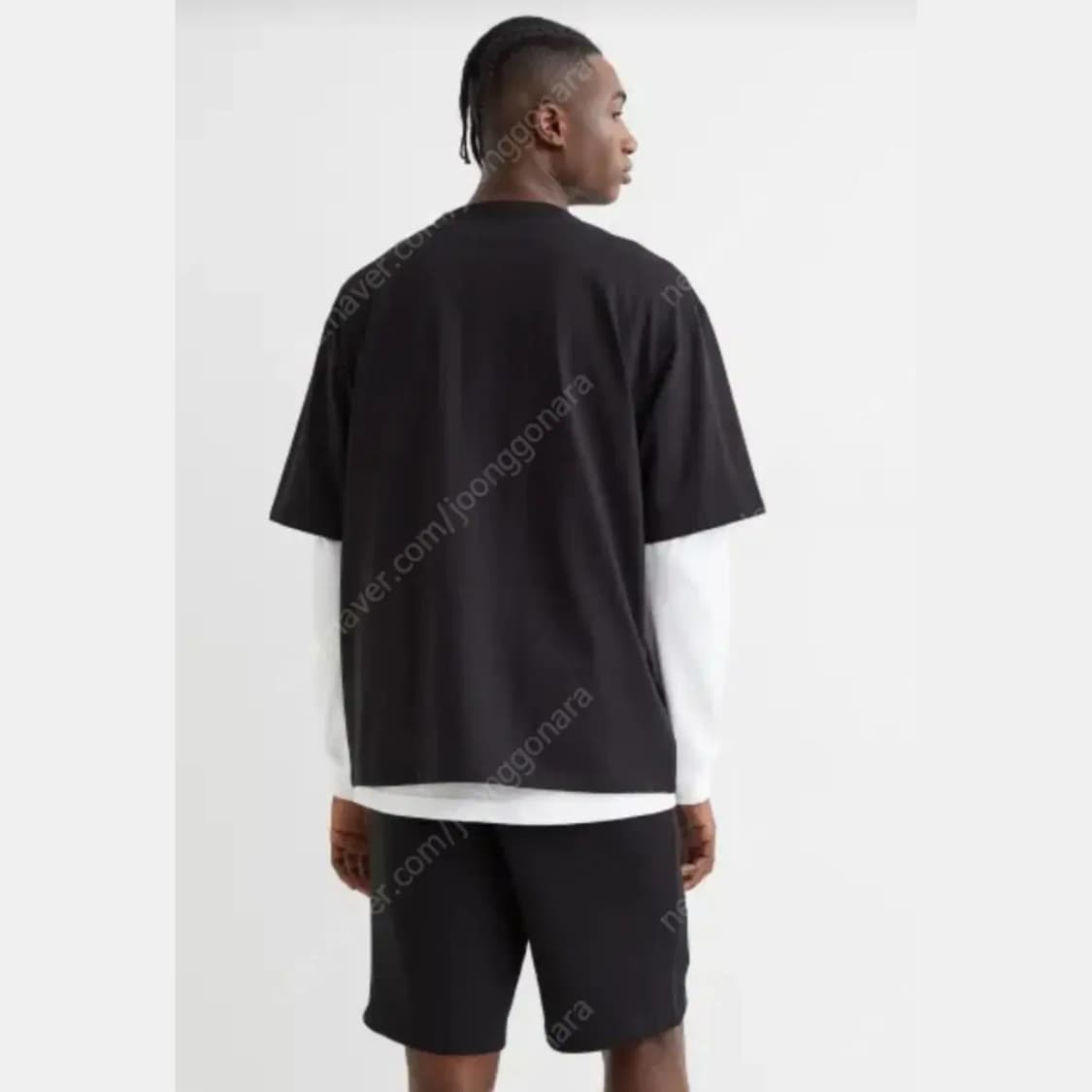 (체감105) H&M 흐앤므 쿨맥스 릴렉스핏 블랙 반팔 티셔츠 hm 상품이미지1