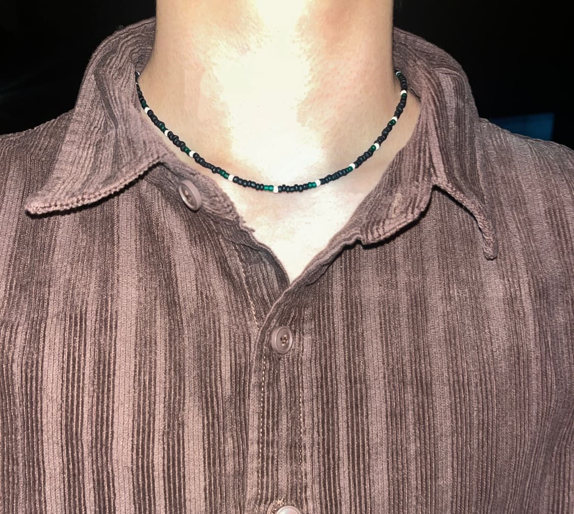 Ellavo green edge bead necklace 상품이미지1