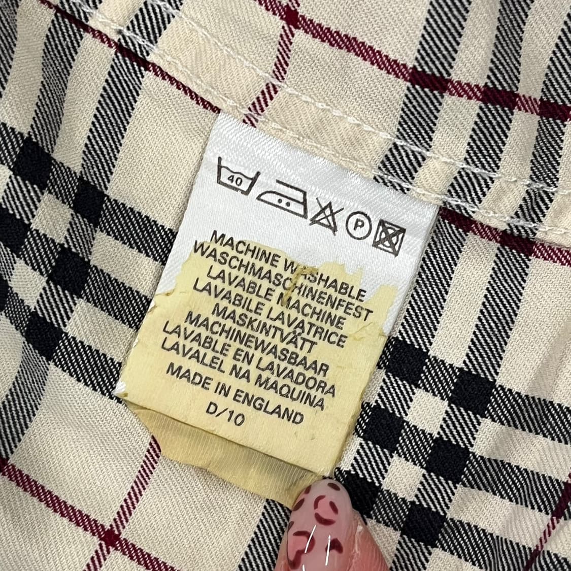 [정품/L] 버버리 체크 카라 셔츠 긴팔티 b10 상품이미지6