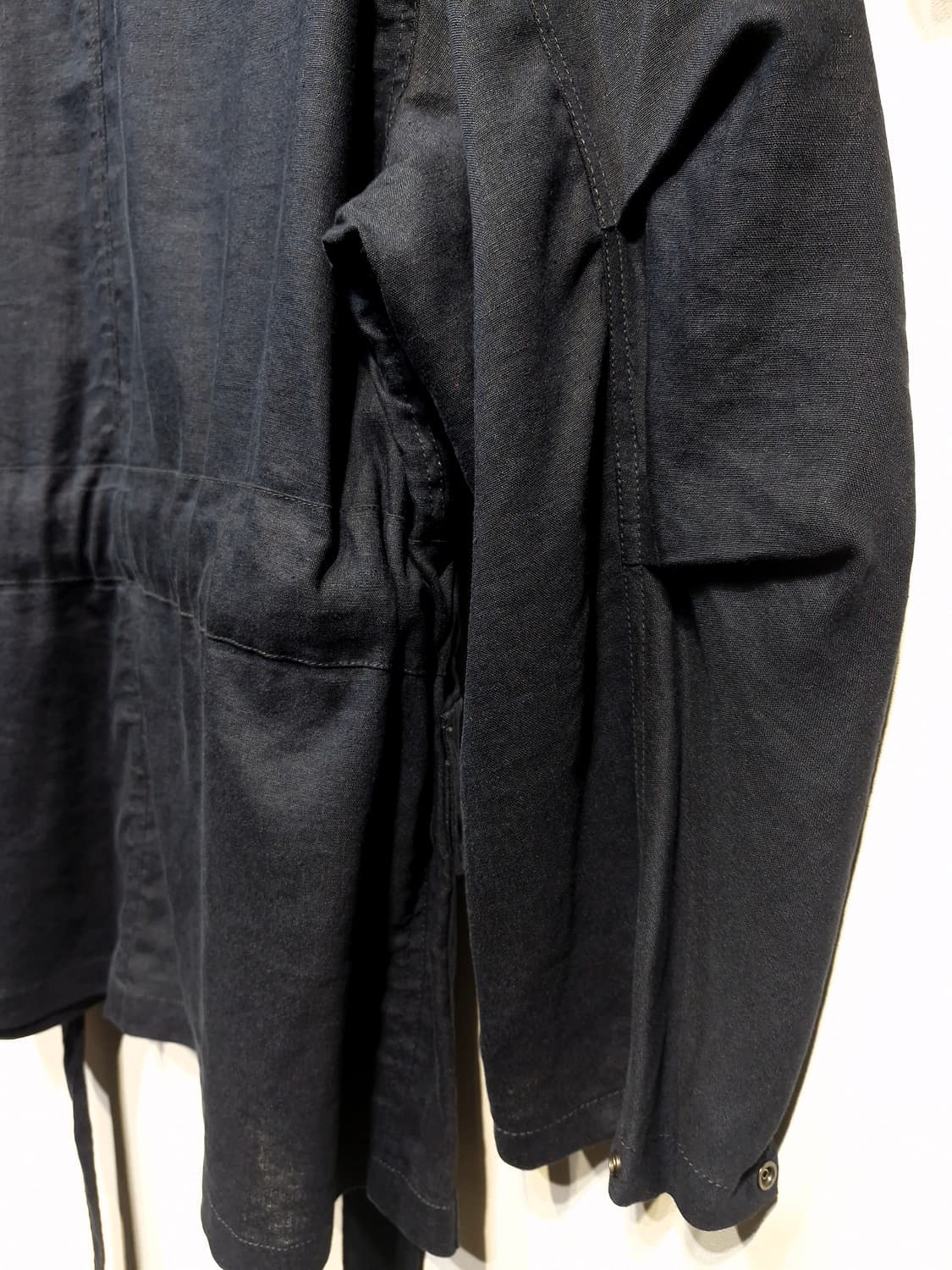 쿠어(COOR) 린넨 오버사이즈 벨티드 자켓 네이비 상품이미지7