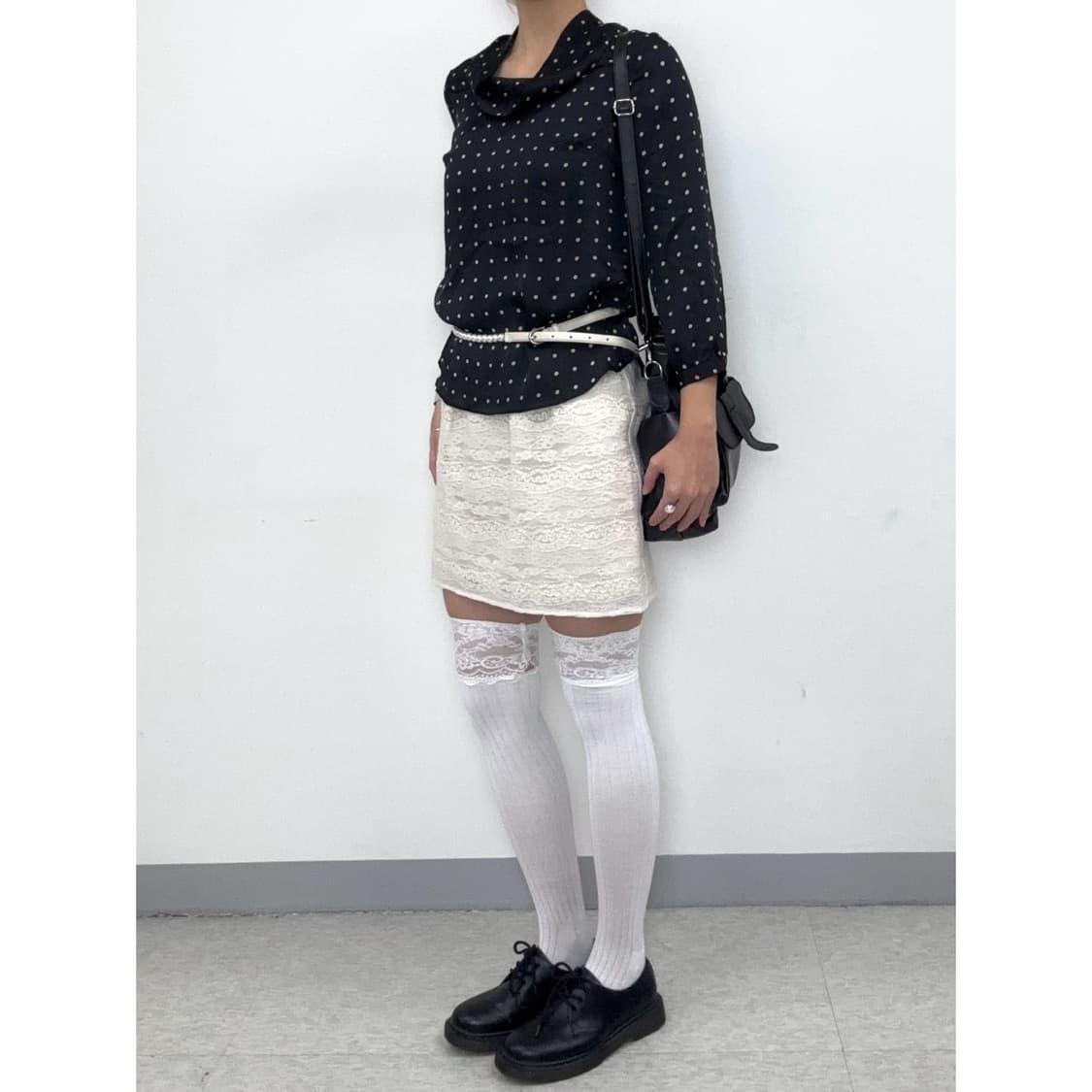 빈티지 블랙 도트 블라우스 상품이미지3