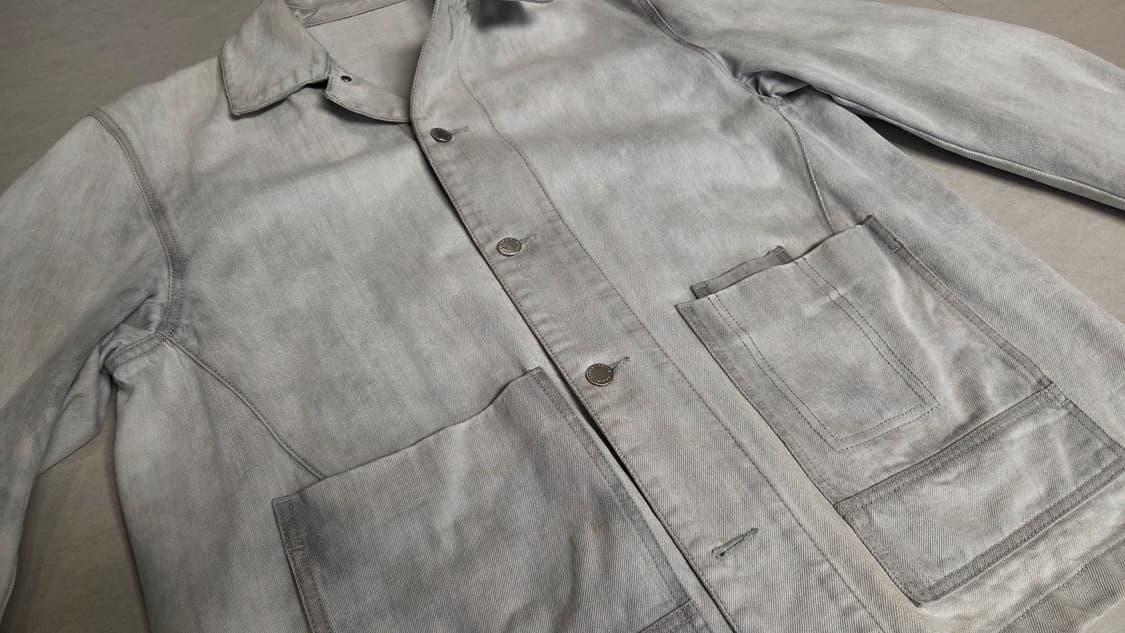 솔리드 옴므 워시드 다잉 빈티지 워크 웨어 데님 자켓 상품이미지2