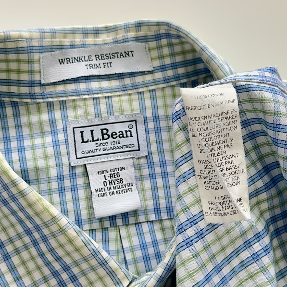 LLBEAN 엘엘빈 체크셔츠 블루그린 상품이미지3