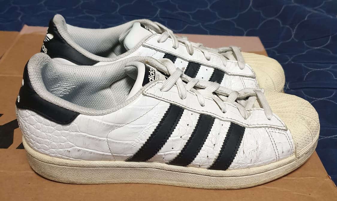 아디다스 슈퍼스타 뱀피 화이트 블랙 스니커즈 (250) 상품이미지1