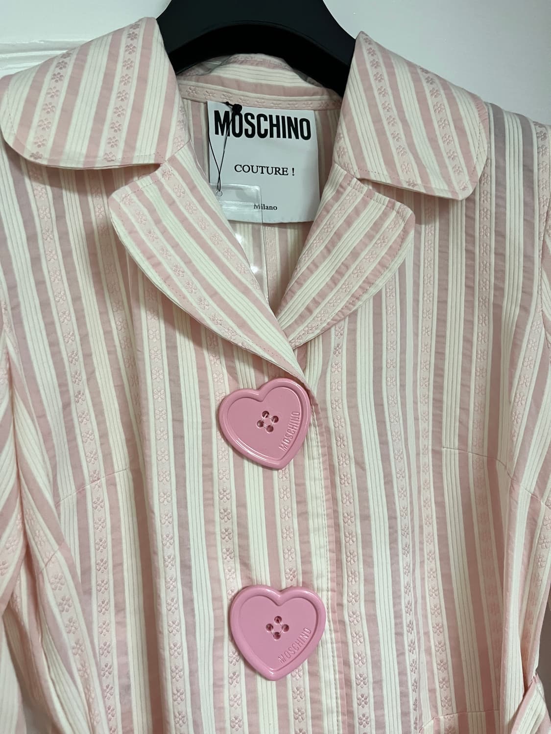 새상품) 모스키노 하트 버튼 스트라이프 원피스 상품이미지3