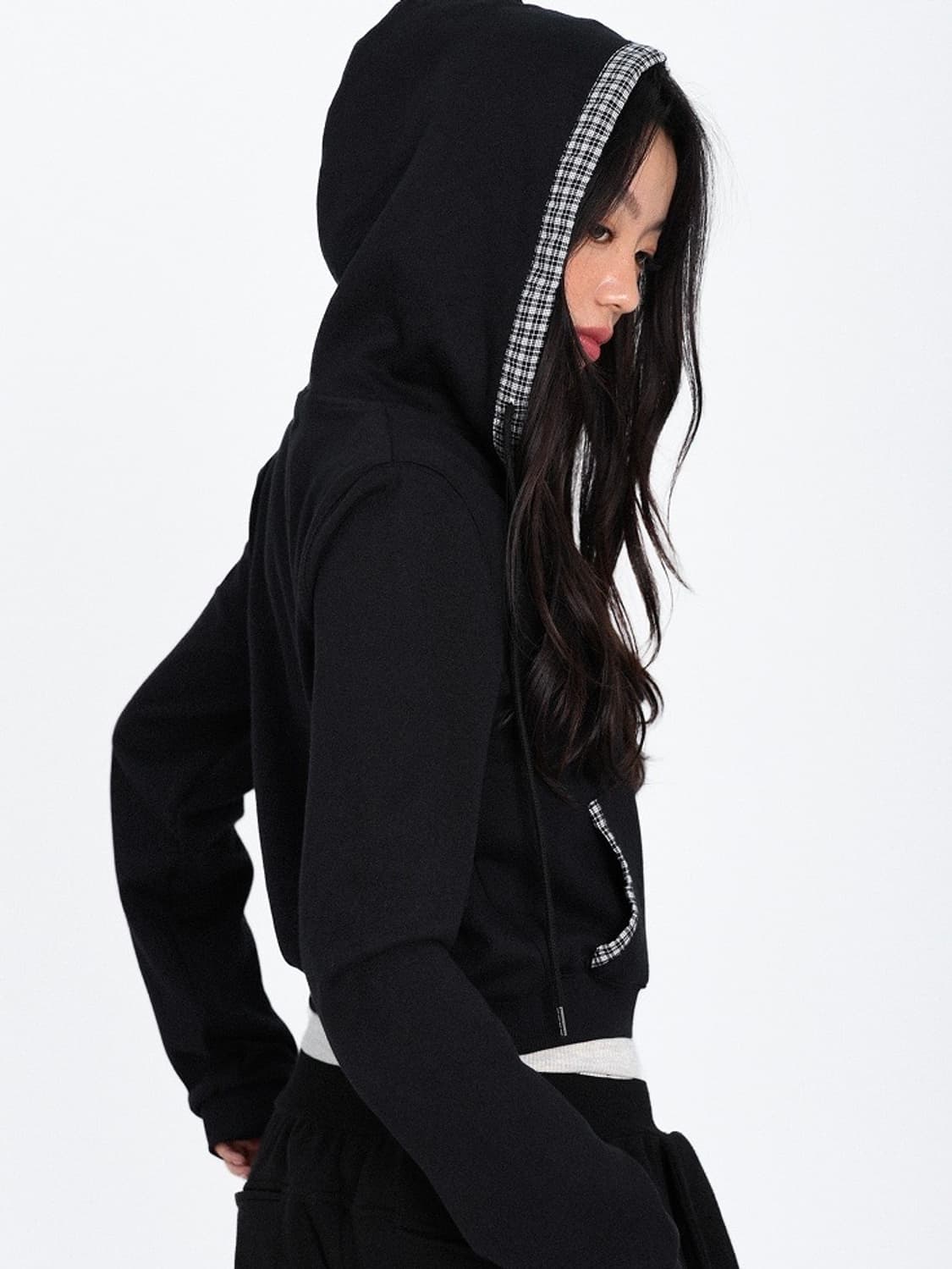 OWNSER 오운서 체크 오프닝 데일리 후디드 집업 상품이미지2