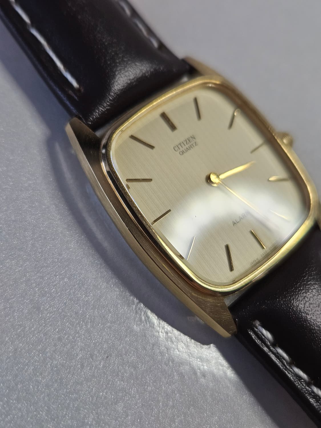 빈티지 시티즌 알람 쿼츠 빈티지 가죽 시계 상품이미지3