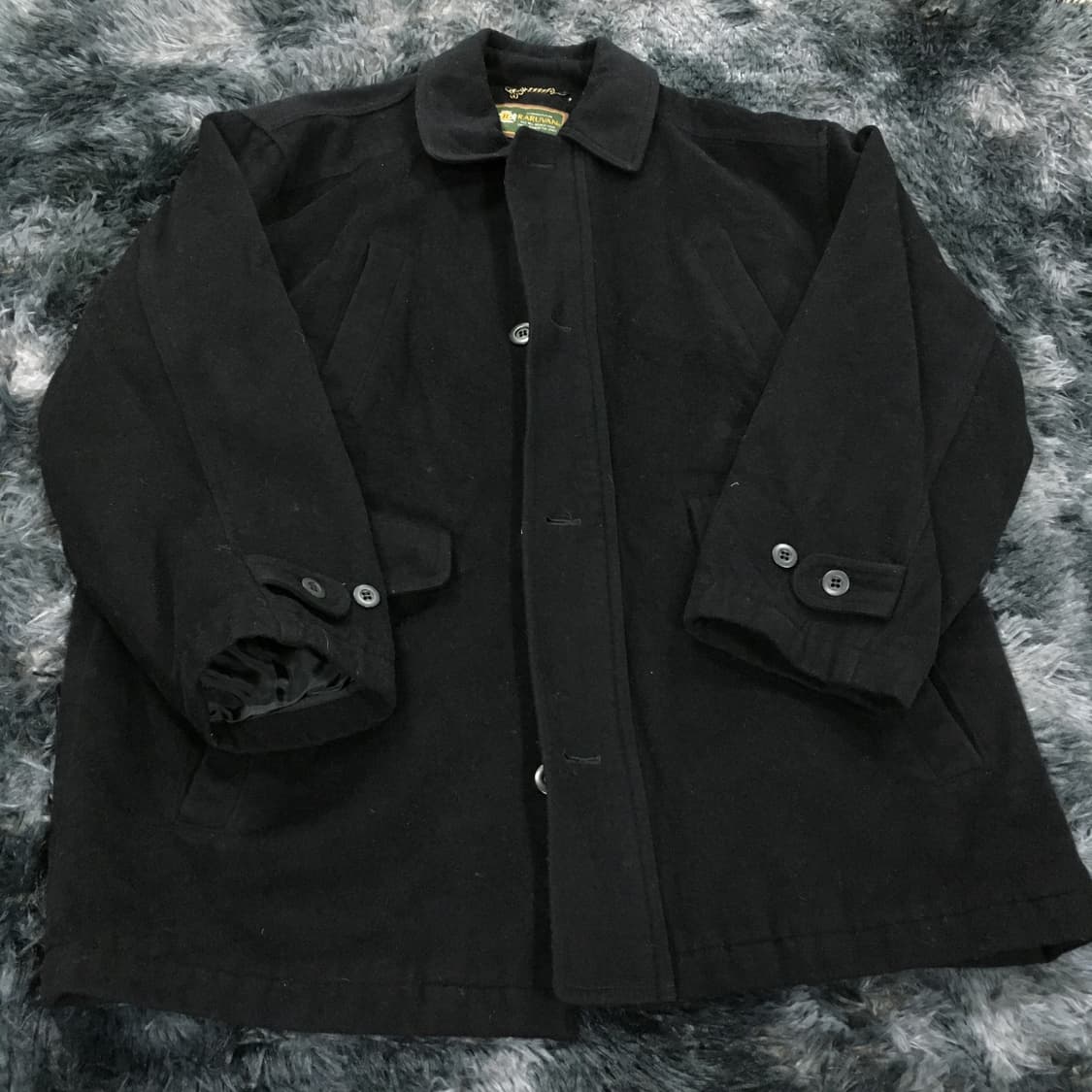 투티/0337 RARUVAN JPN 빈티지 블랙 숏 코트 울 자켓 블랙 상품이미지3