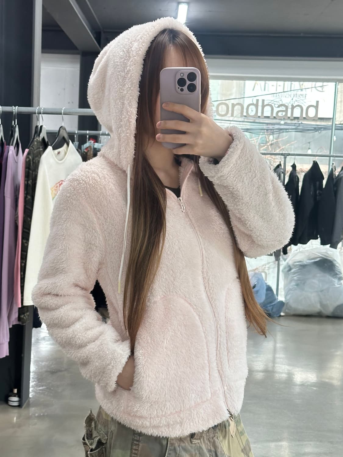 아디다스 플리스 후드집업 딸기우유 상품이미지3