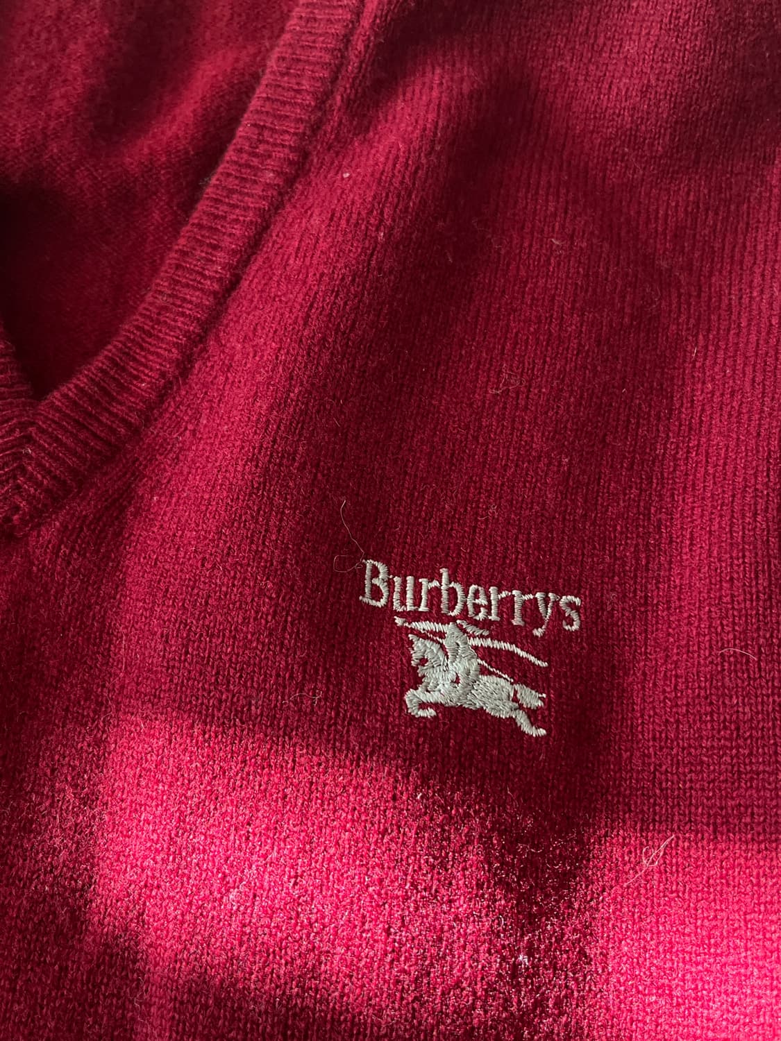 빈티지 버버리즈 브이넥 와인 니트 (36 사이즈)  상품이미지2
