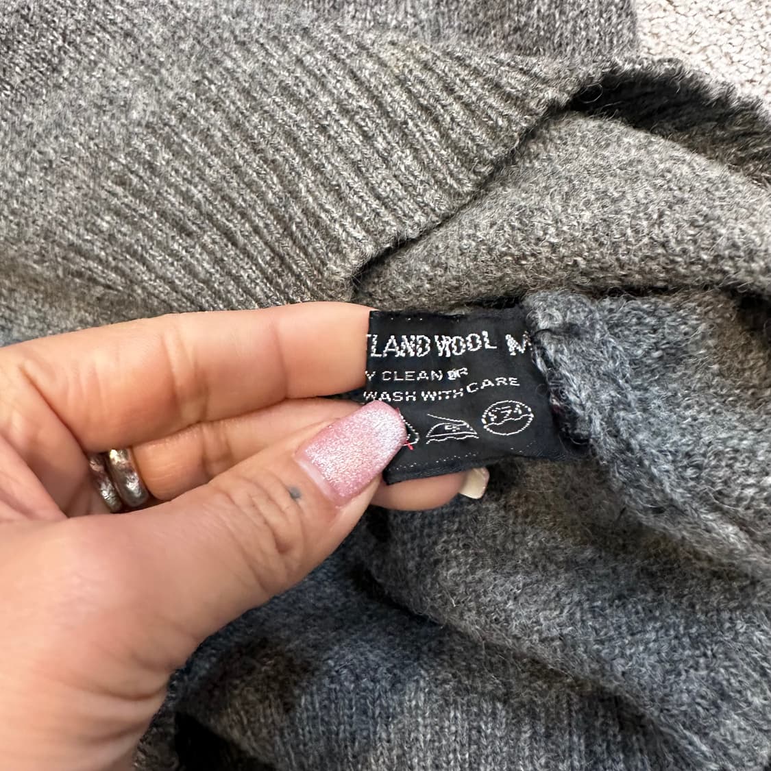 폴로 다크그레이 라운드 울 니트M 상품이미지5